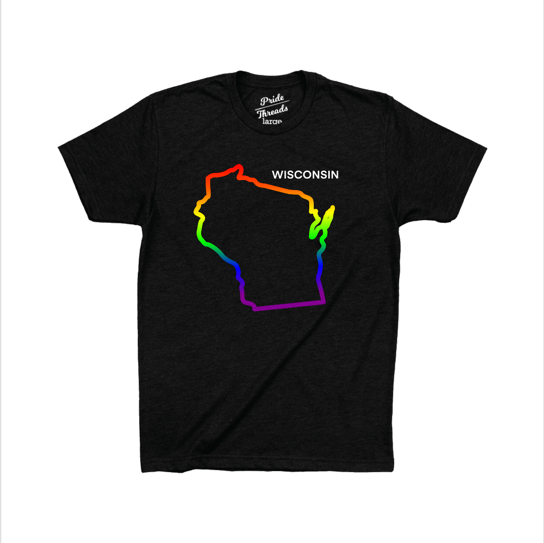 Wisconsin State Rainbow Outline