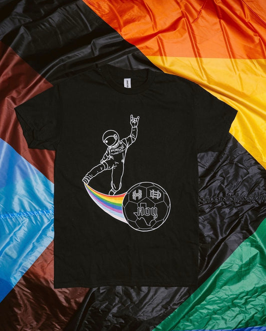 Houston Dash x Pride-Threads shirt collaboration for 2024 HDFC Soccer Pride