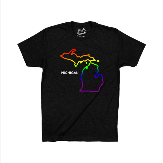 Michigan State Rainbow Outline