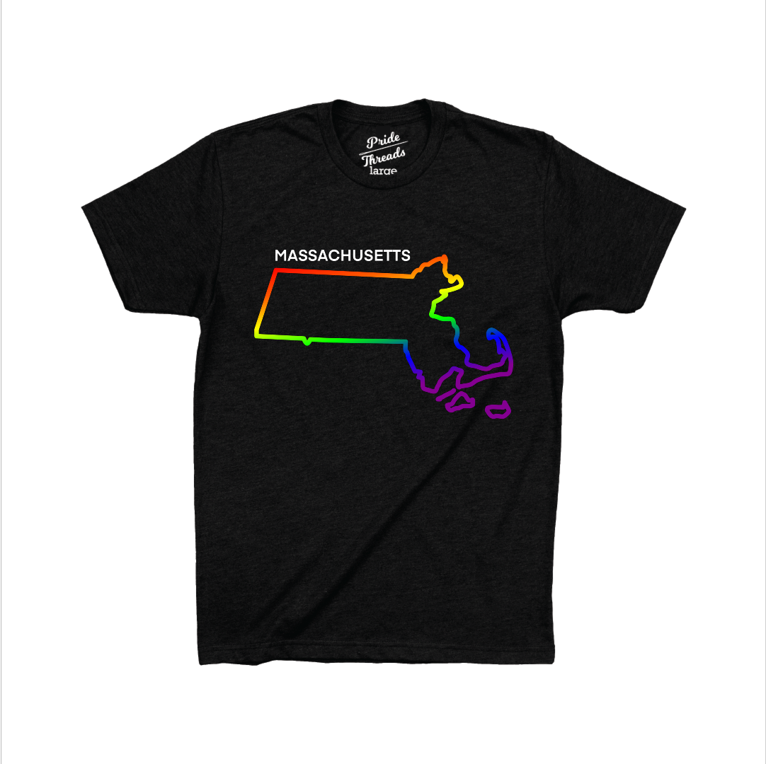 Massachusetts State Rainbow Outline