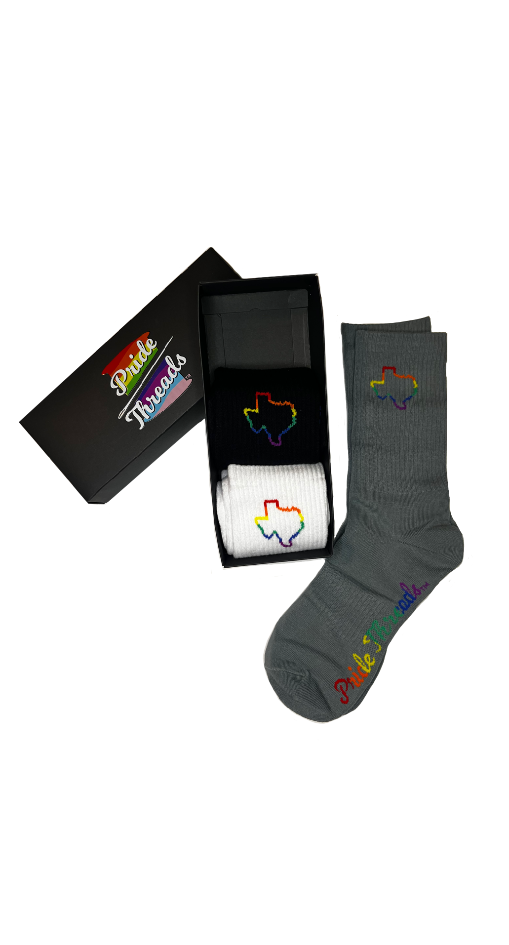 Texas Rainbow Outline Socks