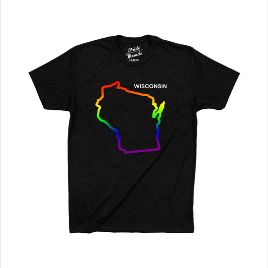 Wisconsin State Rainbow Outline